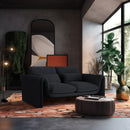  Manufacturer Color_Black -- Meridian Sloan Stationary Fabric Loveseat IMAGE 2