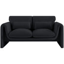  Manufacturer Color_Black -- Meridian Sloan Stationary Fabric Loveseat IMAGE 4
