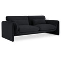 Meridian Sloan Black Velvet Fabric Sofa IMAGE 1