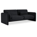 Meridian Sloan Black Velvet Fabric Sofa IMAGE 1