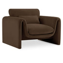 Meridian Sloan Brown Velvet Fabric Chair IMAGE 1