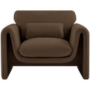Meridian Sloan Brown Velvet Fabric Chair IMAGE 4
