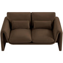 Meridian Sloan Brown Velvet Fabric Loveseat IMAGE 5