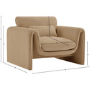 Meridian Sloan Camel Velvet Fabric Chair IMAGE 15