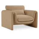 Meridian Sloan Camel Velvet Fabric Chair IMAGE 1