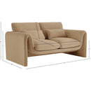  Manufacturer Color_Camel -- Sloan 64" Camel Velvet Upholstered Loveseat IMAGE 15