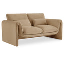  Manufacturer Color_Camel -- Sloan 64" Camel Velvet Upholstered Loveseat IMAGE 1