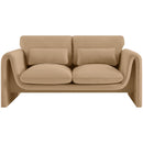  Manufacturer Color_Camel -- Sloan 64" Camel Velvet Upholstered Loveseat IMAGE 4