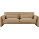 Meridian Sloan Camel Velvet Fabric Sofa IMAGE 4