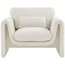  Manufacturer Color_Cream -- Sloan Cream Velvet Upholstered Chair IMAGE 4