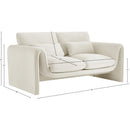  Manufacturer Color_Cream -- Sloan 64" Cream Velvet Upholstered Loveseat IMAGE 15