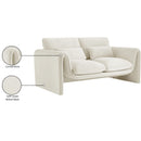 Meridian Sloan Cream Velvet Fabric Loveseat IMAGE 16