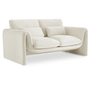  Manufacturer Color_Cream -- Sloan 64" Cream Velvet Upholstered Loveseat IMAGE 1
