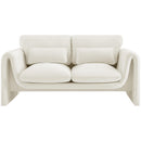  Manufacturer Color_Cream -- Sloan 64" Cream Velvet Upholstered Loveseat IMAGE 4