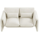  Manufacturer Color_Cream -- Sloan 64" Cream Velvet Upholstered Loveseat IMAGE 5