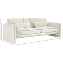  Manufacturer Color_Cream -- Sloan 86" Cream Velvet Upholstered Sofa IMAGE 15