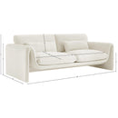 Meridian Sloan Cream Velvet Fabric Sofa IMAGE 15