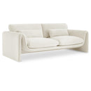  Manufacturer Color_Cream -- Sloan 86" Cream Velvet Upholstered Sofa IMAGE 1