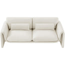 Meridian Sloan Cream Velvet Fabric Sofa IMAGE 5