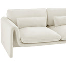 Meridian Sloan Cream Velvet Fabric Sofa IMAGE 9