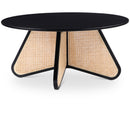  Meridian Butterfly Black Natural Cane And Oak Veneer Coffee Table IMAGE 1