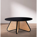  Meridian Butterfly Black Natural Cane And Oak Veneer Coffee Table IMAGE 2
