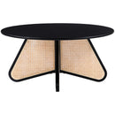  Meridian Butterfly Black Natural Cane And Oak Veneer Coffee Table IMAGE 3