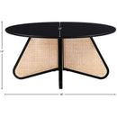  Meridian Butterfly Black Natural Cane And Oak Veneer Coffee Table IMAGE 6