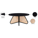  Meridian Butterfly Black Natural Cane And Oak Veneer Coffee Table IMAGE 7