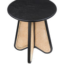  Meridian Butterfly Black Natural Cane And Oak Veneer End / Side Table IMAGE 4