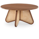  Meridian Butterfly Walnut Natural Cane And Oak Veneer Coffee Table IMAGE 1