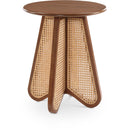  Meridian Butterfly Walnut Natural Cane And Oak Veneer End / Side Table IMAGE 1