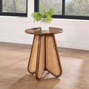  Meridian Butterfly Walnut Natural Cane And Oak Veneer End / Side Table IMAGE 2