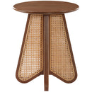  Meridian Butterfly Walnut Natural Cane And Oak Veneer End / Side Table IMAGE 3