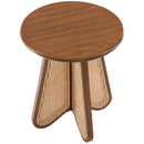  Meridian Butterfly Walnut Natural Cane And Oak Veneer End / Side Table IMAGE 5