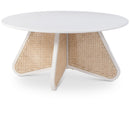  Meridian Butterfly White Natural Cane And Oak Veneer Coffee Table IMAGE 1
