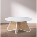  Meridian Butterfly White Natural Cane And Oak Veneer Coffee Table IMAGE 2
