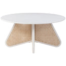  Meridian Butterfly White Natural Cane And Oak Veneer Coffee Table IMAGE 3