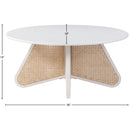  Meridian Butterfly White Natural Cane And Oak Veneer Coffee Table IMAGE 6