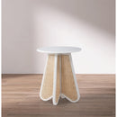  Meridian Butterfly White Natural Cane And Oak Veneer End / Side Table IMAGE 2