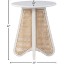  Meridian Butterfly White Natural Cane And Oak Veneer End / Side Table IMAGE 6