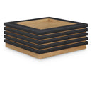  Meridian Rory Black Vegan Leather And Oak Veneer Coffee Table IMAGE 1