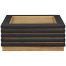  Meridian Rory Black Vegan Leather And Oak Veneer Coffee Table IMAGE 3