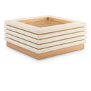  Meridian Rory Cream Vegan Leather And Oak Veneer Coffee Table IMAGE 1