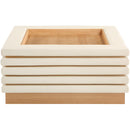  Meridian Rory Cream Vegan Leather And Oak Veneer Coffee Table IMAGE 3