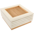  Meridian Rory Cream Vegan Leather And Oak Veneer Coffee Table IMAGE 4