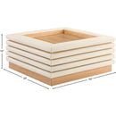  Meridian Rory Cream Vegan Leather And Oak Veneer Coffee Table IMAGE 6