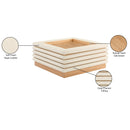  Meridian Rory Cream Vegan Leather And Oak Veneer Coffee Table IMAGE 7