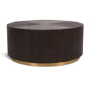  Meridian Nile Brown Oak Wood Top And Metal Base Coffee Table IMAGE 1