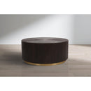  Meridian Nile Brown Oak Wood Top And Metal Base Coffee Table IMAGE 2